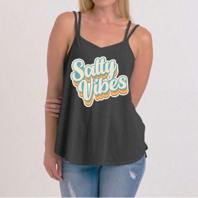 Retro Salty Vibes Beach Lover Women's Strappy Tank