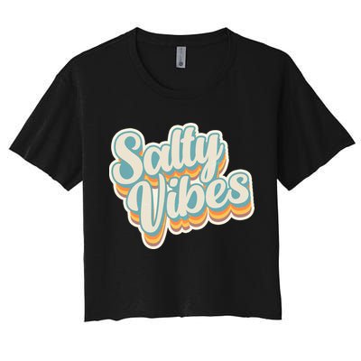 Retro Salty Vibes Beach Lover Crop Top