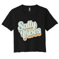 Retro Salty Vibes Beach Lover Crop Top
