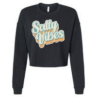 Retro Salty Vibes Beach Lover Cropped Pullover Crew
