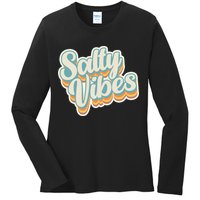 Retro Salty Vibes Beach Lover Ladies Long Sleeve Shirt