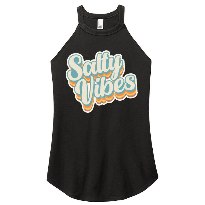 Retro Salty Vibes Beach Lover Women's Perfect Tri Rocker Tank