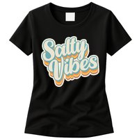 Retro Salty Vibes Beach Lover Womens T-Shirt