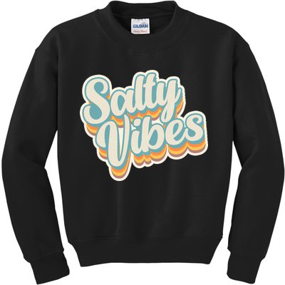 Retro Salty Vibes Beach Lover Kids Sweatshirt