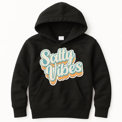 Retro Salty Vibes Beach Lover Kids Hoodie