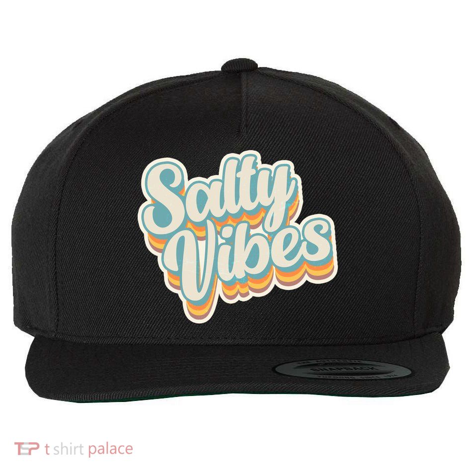Retro Salty Vibes Beach Lover Wool Snapback Cap
