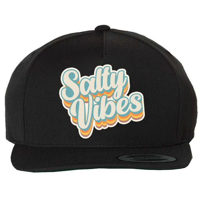 Retro Salty Vibes Beach Lover Wool Snapback Cap