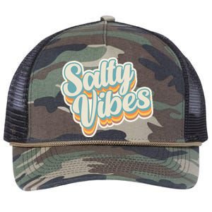 Retro Salty Vibes Beach Lover Retro Rope Trucker Hat Cap