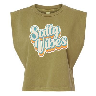 Retro Salty Vibes Beach Lover Garment-Dyed Women's Muscle Tee