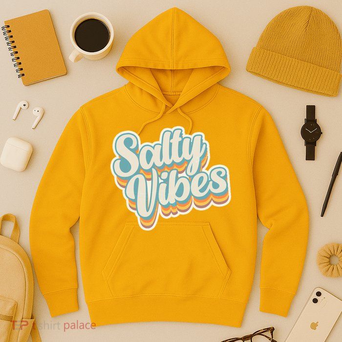 Retro Salty Vibes Beach Lover Hoodie