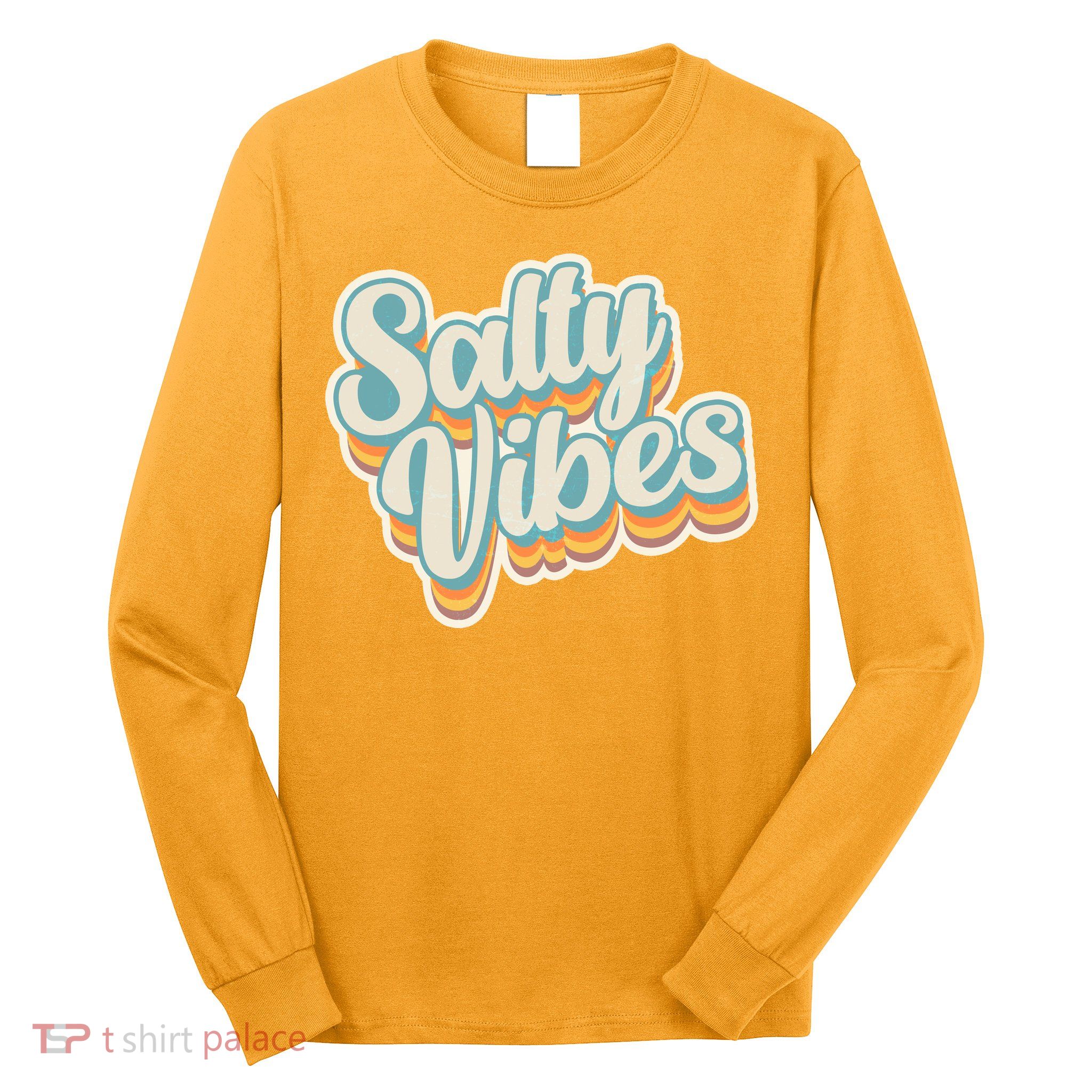 Retro Salty Vibes Beach Lover Long Sleeve Shirt
