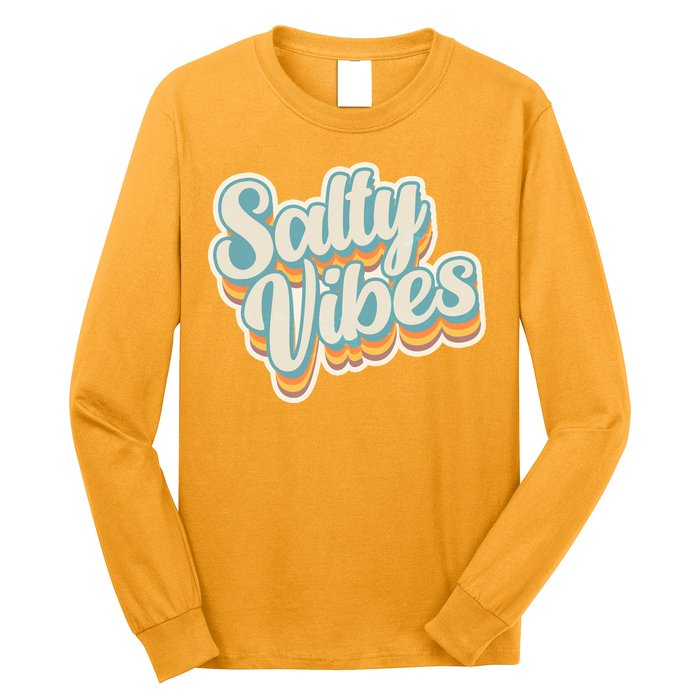 Retro Salty Vibes Beach Lover Long Sleeve Shirt