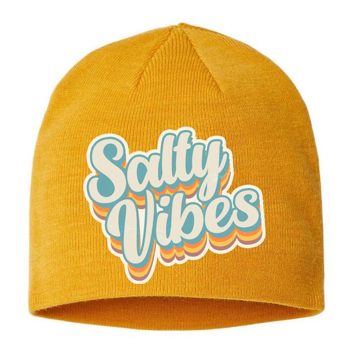 Retro Salty Vibes Beach Lover Sustainable Beanie