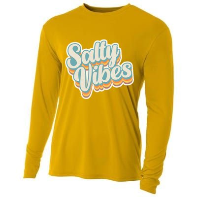 Retro Salty Vibes Beach Lover Cooling Performance Long Sleeve Crew
