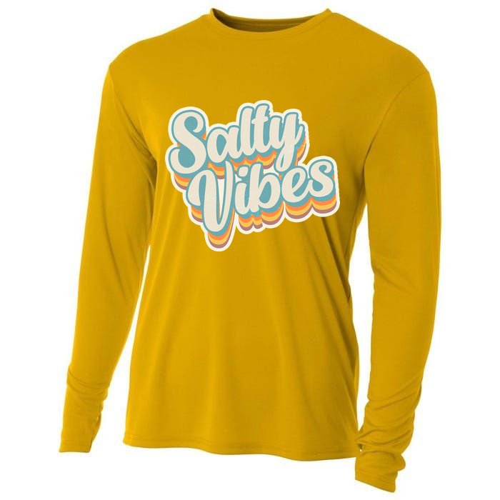 Retro Salty Vibes Beach Lover Cooling Performance Long Sleeve Crew