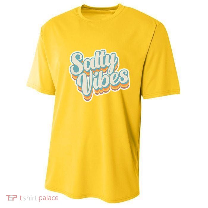 Retro Salty Vibes Beach Lover Youth Performance Sprint T-Shirt
