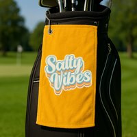 Retro Salty Vibes Beach Lover Golf Towel