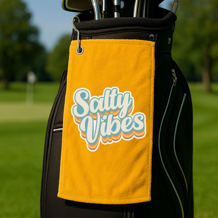 Retro Salty Vibes Beach Lover Golf Towel
