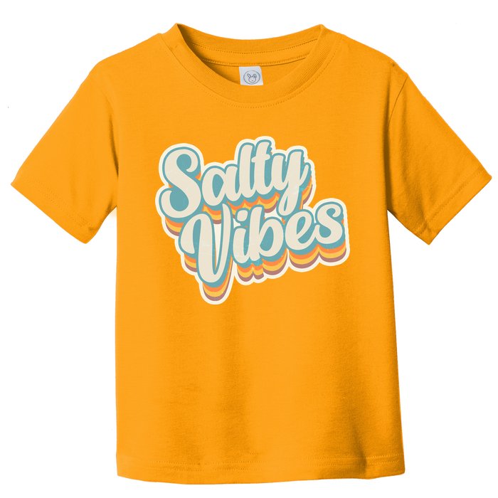 Retro Salty Vibes Beach Lover Toddler T-Shirt