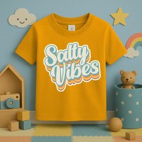 Retro Salty Vibes Beach Lover Toddler T-Shirt