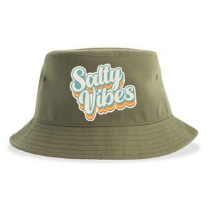 Retro Salty Vibes Beach Lover Sustainable Bucket Hat