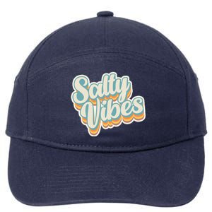 Retro Salty Vibes Beach Lover 7-Panel Snapback Hat