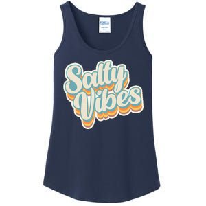 Retro Salty Vibes Beach Lover Ladies Essential Tank