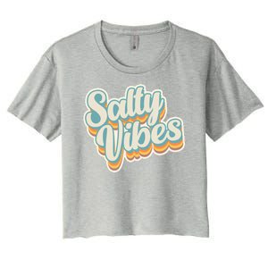 Retro Salty Vibes Beach Lover Women's Crop Top Tee