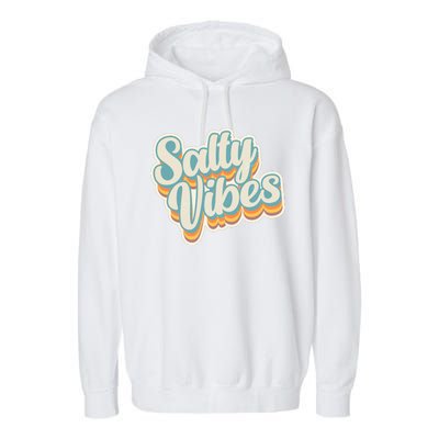 Retro Salty Vibes Beach Lover Garment-Dyed Fleece Hoodie