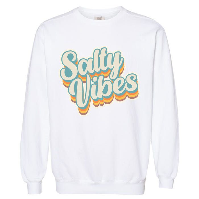 Retro Salty Vibes Beach Lover Garment-Dyed Sweatshirt