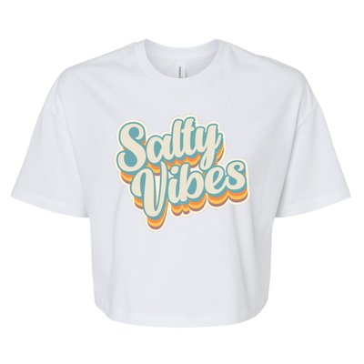 Retro Salty Vibes Beach Lover Bella+Canvas Jersey Crop Tee