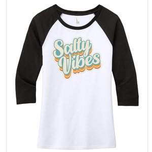 Retro Salty Vibes Beach Lover Women's Tri-Blend 3/4-Sleeve Raglan Shirt