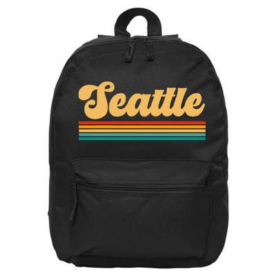 Retro Seattle Washington 16 in Basic Backpack