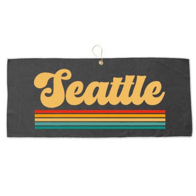 Retro Seattle Washington Large Microfiber Waffle Golf Towel