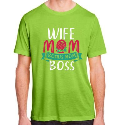 Roses Stepmom Wife Boss Mothers Day Funny Bonus Mom Gift Adult ChromaSoft Performance T-Shirt