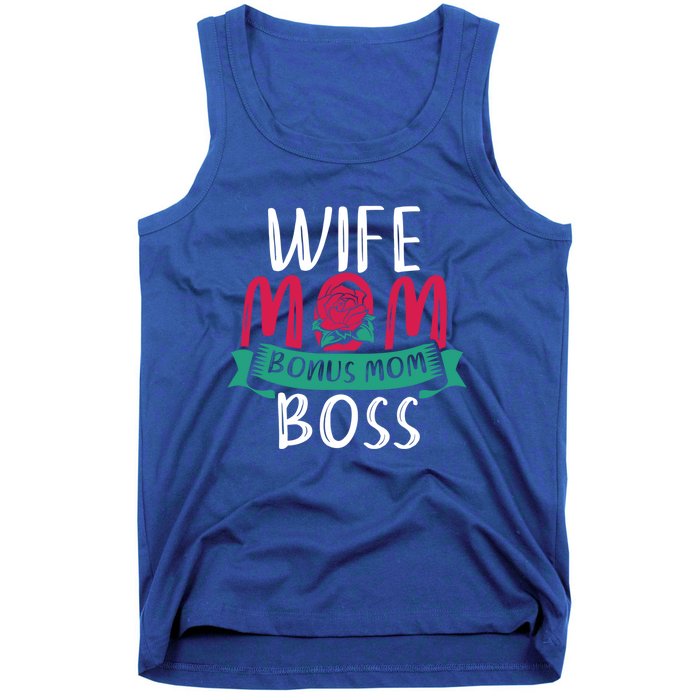 Roses Stepmom Wife Boss Mothers Day Funny Bonus Mom Gift Tank Top