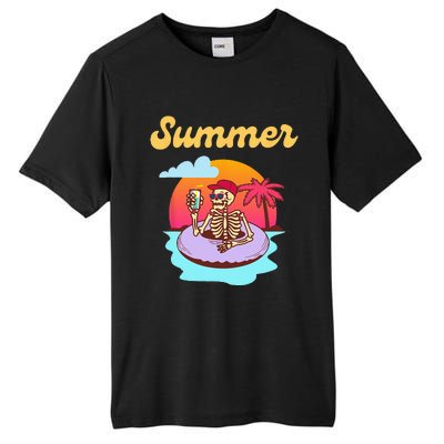 Retro Skeleton With Sunglasses Summer Goth Vacation Skull Tall Fusion ChromaSoft Performance T-Shirt