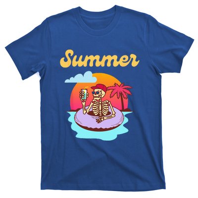 Retro Skeleton With Sunglasses Summer Goth Vacation Skull T-Shirt