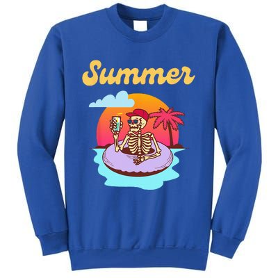 Retro Skeleton With Sunglasses Summer Goth Vacation Skull Tall Sweatshirt