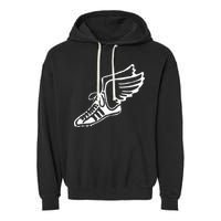 Running Shoe With Wings Track And Field Sneaker Garment-Dyed Fleece Hoodie