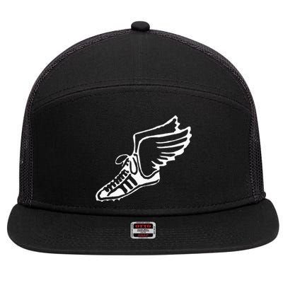 Running Shoe With Wings Track And Field Sneaker 7 Panel Mesh Trucker Snapback Hat