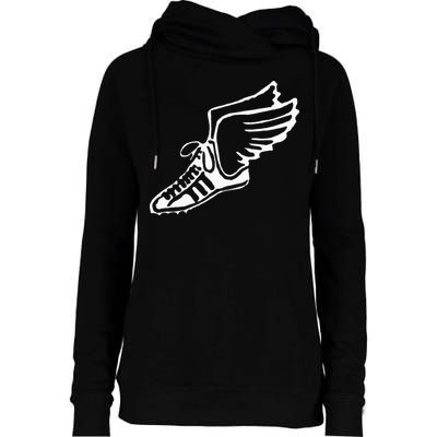 Running Shoe With Wings Track And Field Sneaker Womens Funnel Neck Pullover Hood