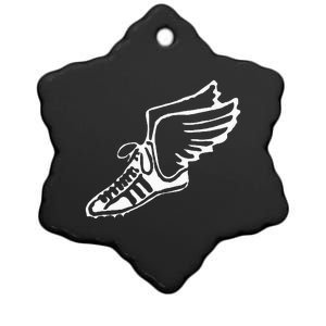 Running Shoe With Wings Track And Field Sneaker Ceramic Star Ornament