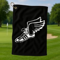 Running Shoe With Wings Track And Field Sneaker Golf Towel