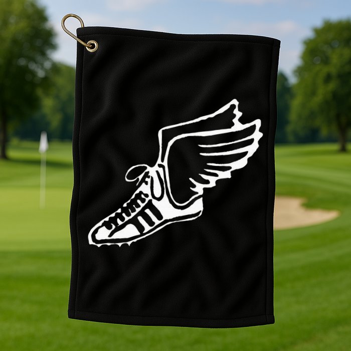 Running Shoe With Wings Track And Field Sneaker Golf Towel