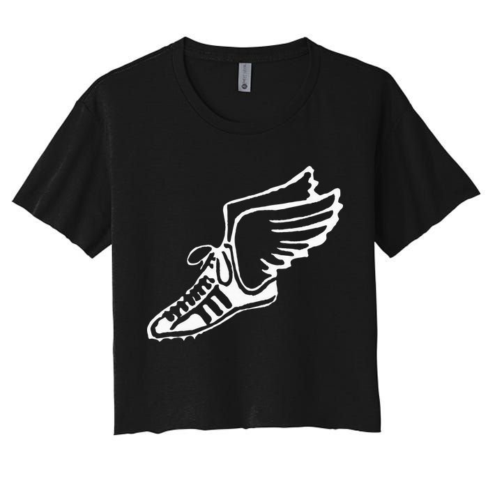 Running Shoe With Wings Track And Field Sneaker Crop Top