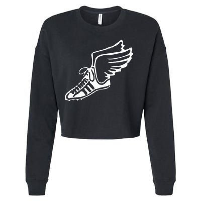 Running Shoe With Wings Track And Field Sneaker Cropped Pullover Crew