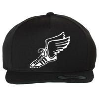 Running Shoe With Wings Track And Field Sneaker Wool Snapback Cap