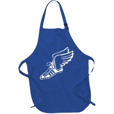 Running Shoe With Wings Track And Field Sneaker Full-Length Apron With Pockets