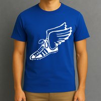 Running Shoe With Wings Track And Field Sneaker T-Shirt